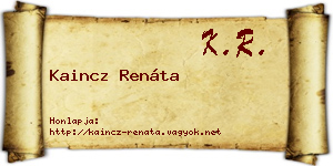 Kaincz Renáta névjegykártya